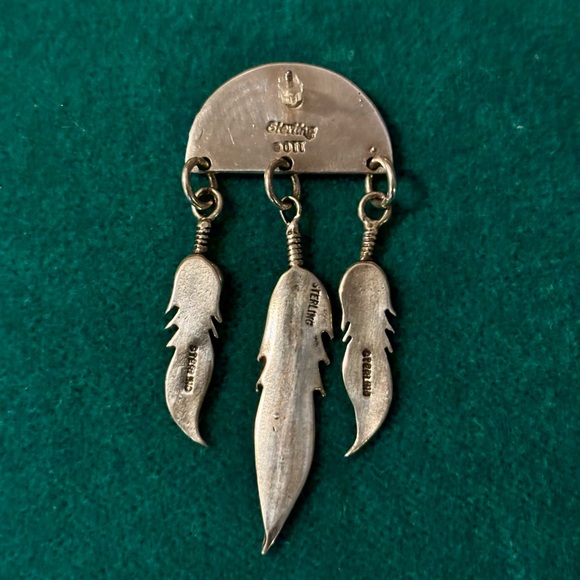 🌵STERLING🌵ONYX NATIVE EARRINGS STAMPED OTT 925🌵🌵🌵🌵🌵🌵🌵🌵🌵🌵🌵🌵🌵🌵🌵🌵 - Picture 6 of 7